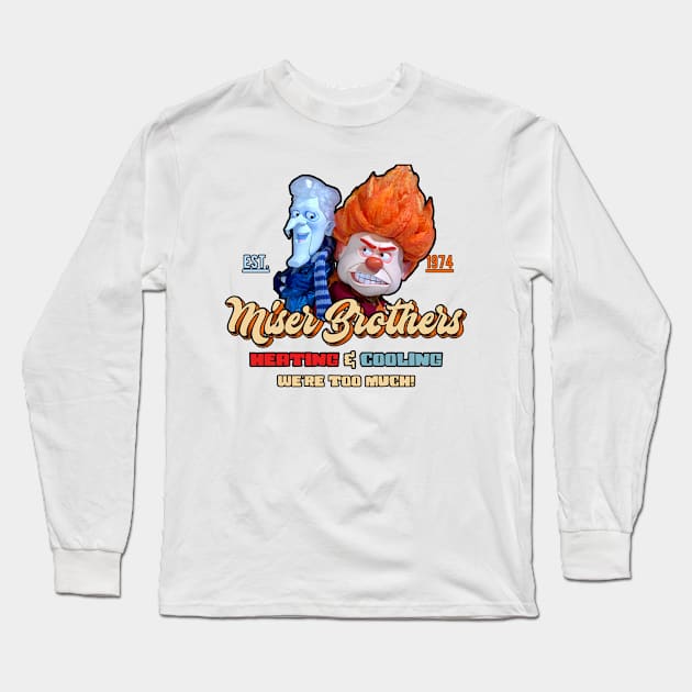 Miser Brothers Cooling & Heating Est 1974 Long Sleeve T-Shirt by Baharnis